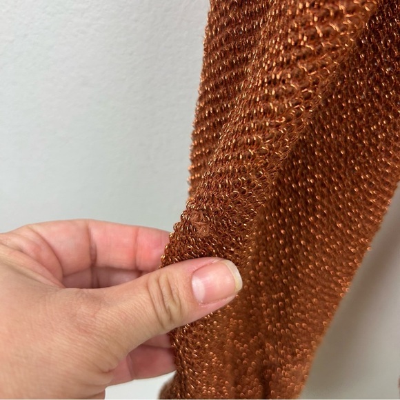 Free People Fete Knit Metallic rare sweater dress with velvet belt size: S - Picture 13 of 15